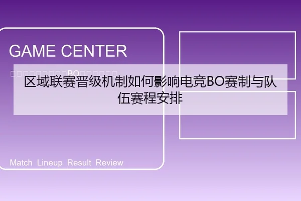 区域联赛晋级机制如何影响电竞BO赛制与队伍赛程安排